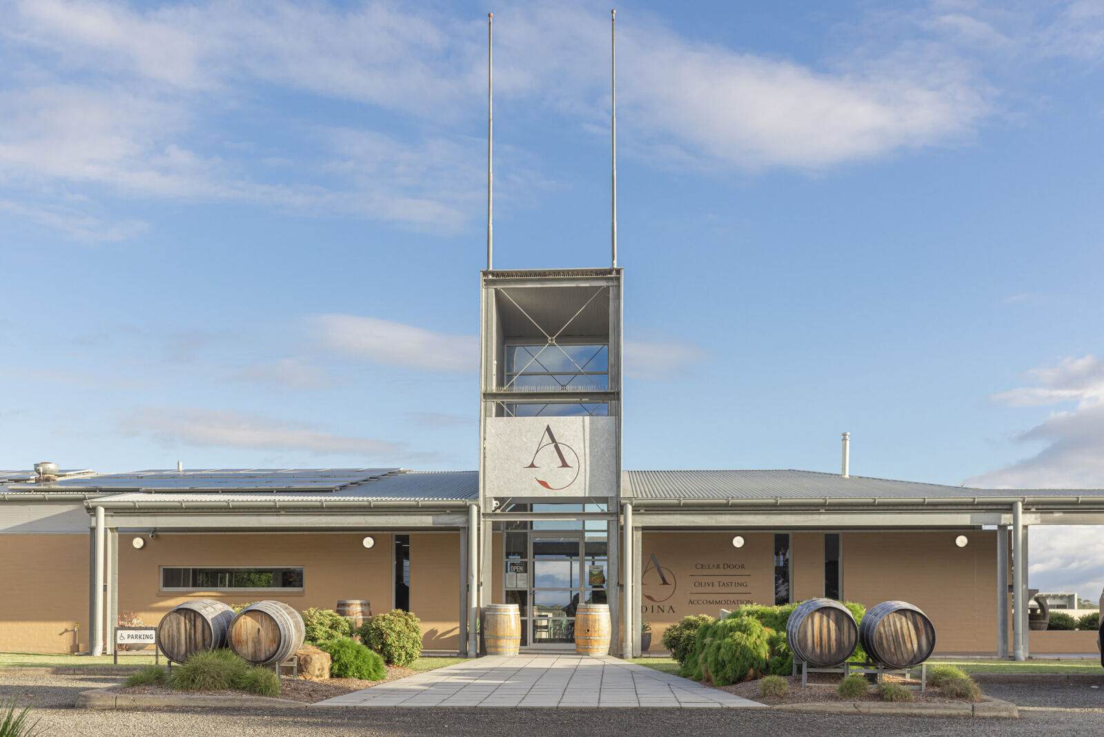 The exterior of Estancia Adina at Adina Vineyard & Olive Grove, Lovedale